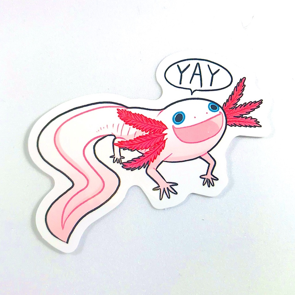 YAY Axolotl Questions Crazy Trending WaterProof Single Decor Accent Sticker
